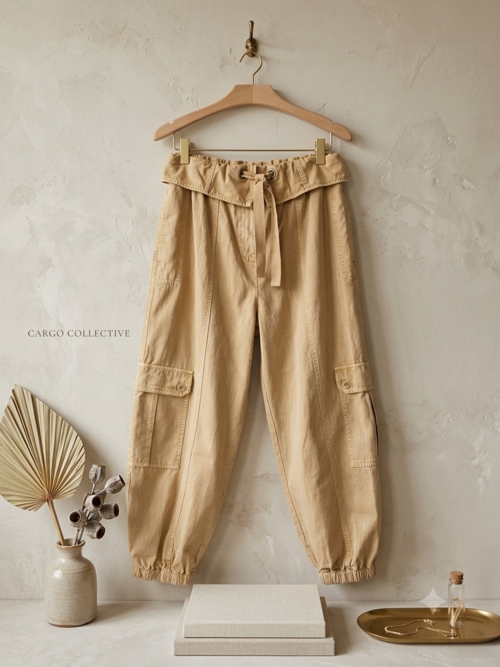 Ulla Johnson Alden Pants Khaki Cargo Trousers Size 12 Cotton NWT